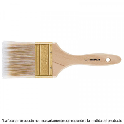 BRT-1S Brocha cerdas sintéticas,mango de madera, corte recto, 1' TRUPER | DIHERESA