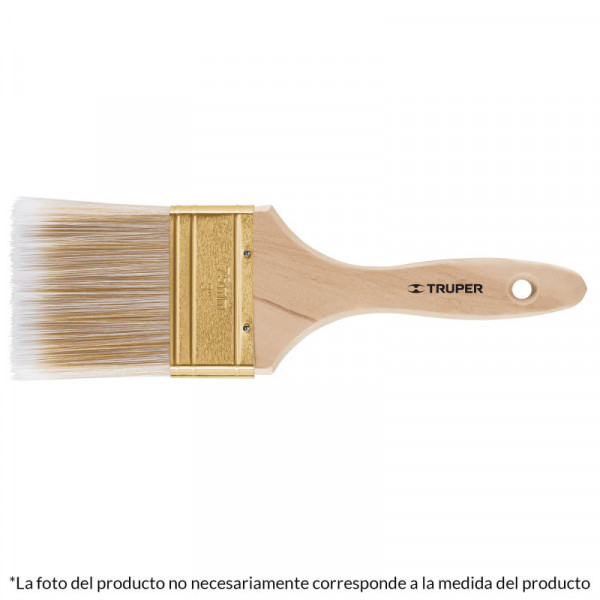 BRT-1S Brocha cerdas sintéticas,mango de madera, corte recto, 1' TRUPER | DIHERESA
