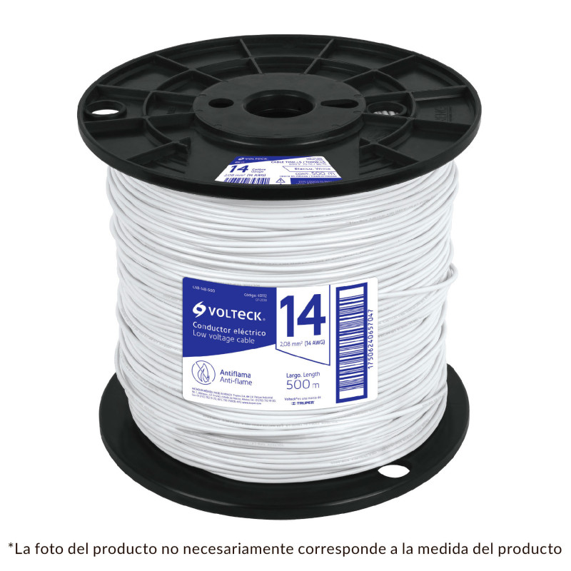 CAB-10B-500 Cable THHW-LS, 10 AWG, blanco, bobina 500 m TRUPER | DIHERESA CAB-10B-500 Cable THHW-LS, 10 AWG, blanco, bobina 500 m TRUPER | DIHERESA