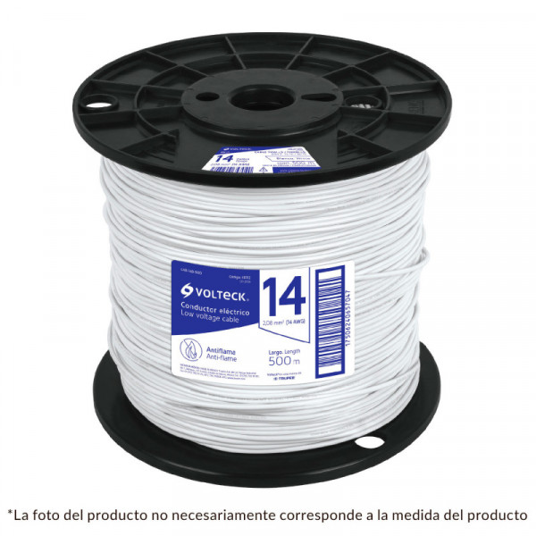CAB-10B-500 Cable THHW-LS, 10 AWG, blanco, bobina 500 m TRUPER | DIHERESA