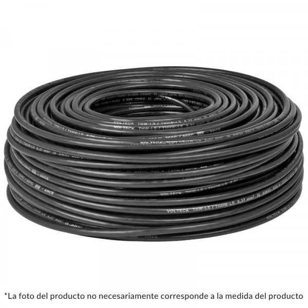 CAB-12N Cable THHW-LS, 12 AWG, color negro rollo 100 m TRUPER | DIHERESA