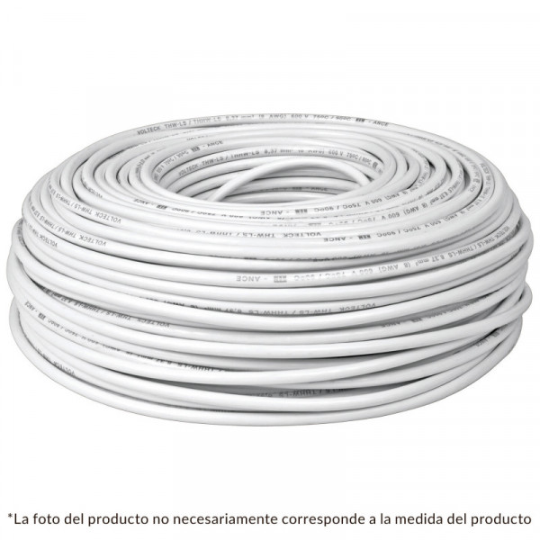 CAB-14B Cable THHW-LS, 14 AWG, color blanco rollo 100 m TRUPER | DIHERESA