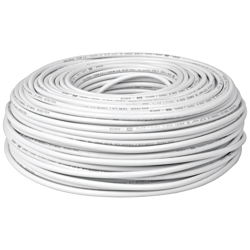 CAB-8B Cable THHW-LS, 8 AWG, color blanco rollo 100 m TRUPER | DIHERESA