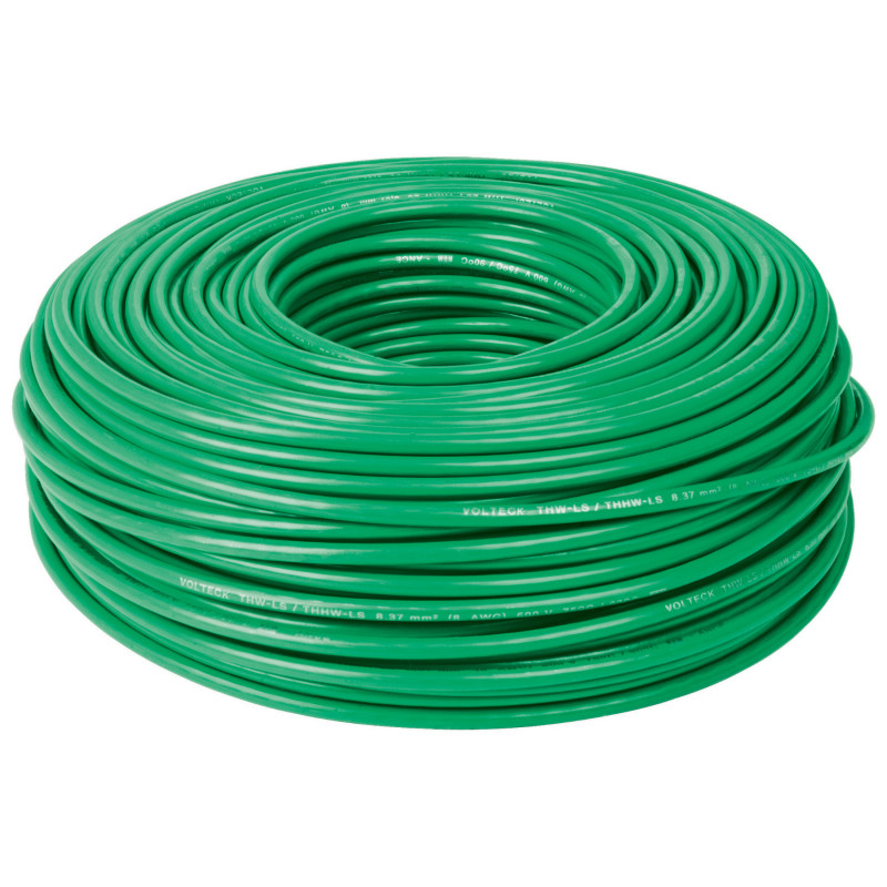 CAB-8V Cable THHW-LS, 8 AWG, color verde rollo 100 m TRUPER | DIHERESA CAB-8V Cable THHW-LS, 8 AWG, color verde rollo 100 m TRUPER | DIHERESA