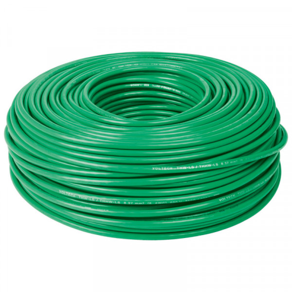 CAB-8V Cable THHW-LS, 8 AWG, color verde rollo 100 m TRUPER | DIHERESA