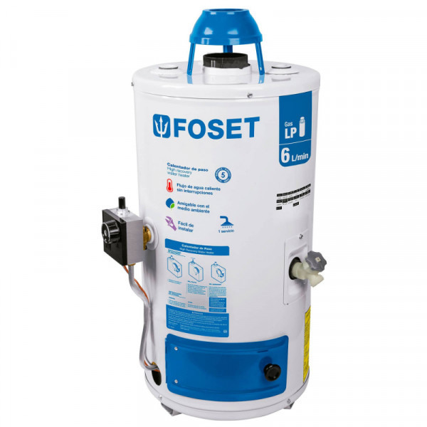 CALE-6P Calentador de Paso, 6L, gas LP, 1 servicio TRUPER | DIHERESA