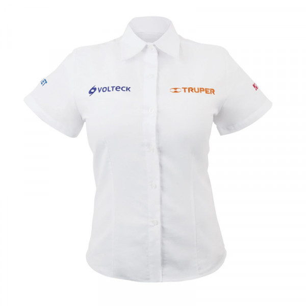 CAM-BCO-DCS Camisa blanca para dama, manga corta, talla chica TRUPER | DIHERESA