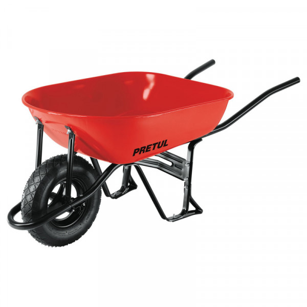CAP-50NB Carretilla 5.5ft3,neum.ref, bastidor bipartido, roja, Pretul TRUPER | DIHERESA