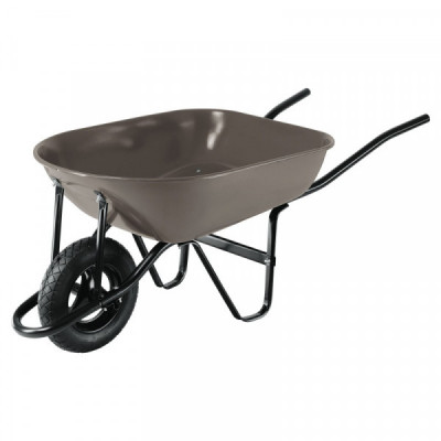CAP-5NB Carretilla 5.5ft3,neum.ref, bastidor bipartido, gris, Pretul TRUPER