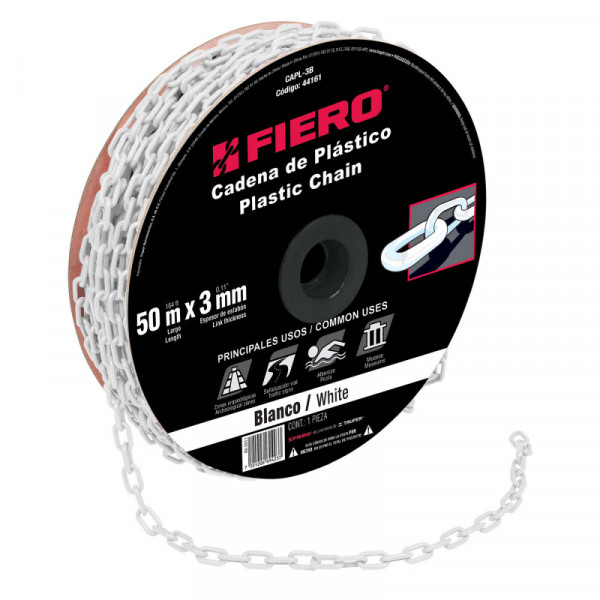 CAPL-3B Cadena de plástico de 3mm, blanca TRUPER | DIHERESA
