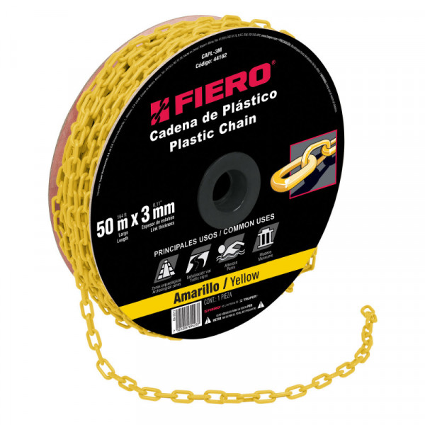 CAPL-3M Cadena de plástico de 3mm, amarilla TRUPER | DIHERESA