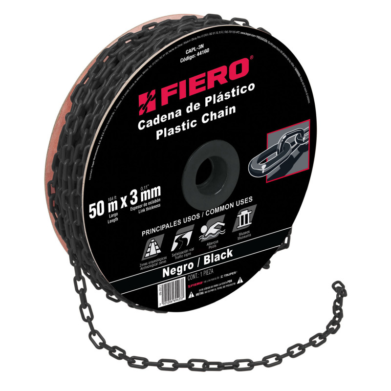 CAPL-3N Cadena de plástico de 3 mm, negra TRUPER | DIHERESA CAPL-3N Cadena de plástico de 3 mm, negra TRUPER | DIHERESA