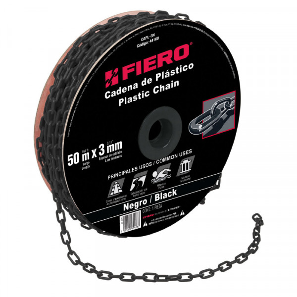 CAPL-3N Cadena de plástico de 3 mm, negra TRUPER | DIHERESA