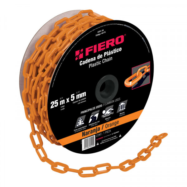 CAPL-5A Cadena de plástico de 5mm, naranja TRUPER | DIHERESA
