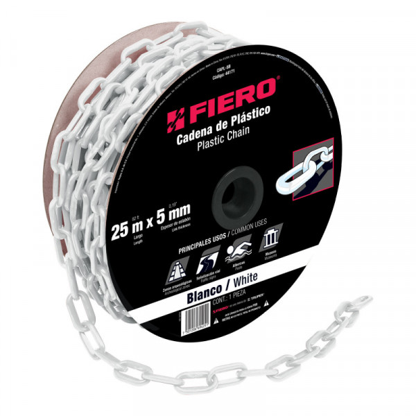 CAPL-5B Cadena de plástico de 5mm, blanca TRUPER | DIHERESA