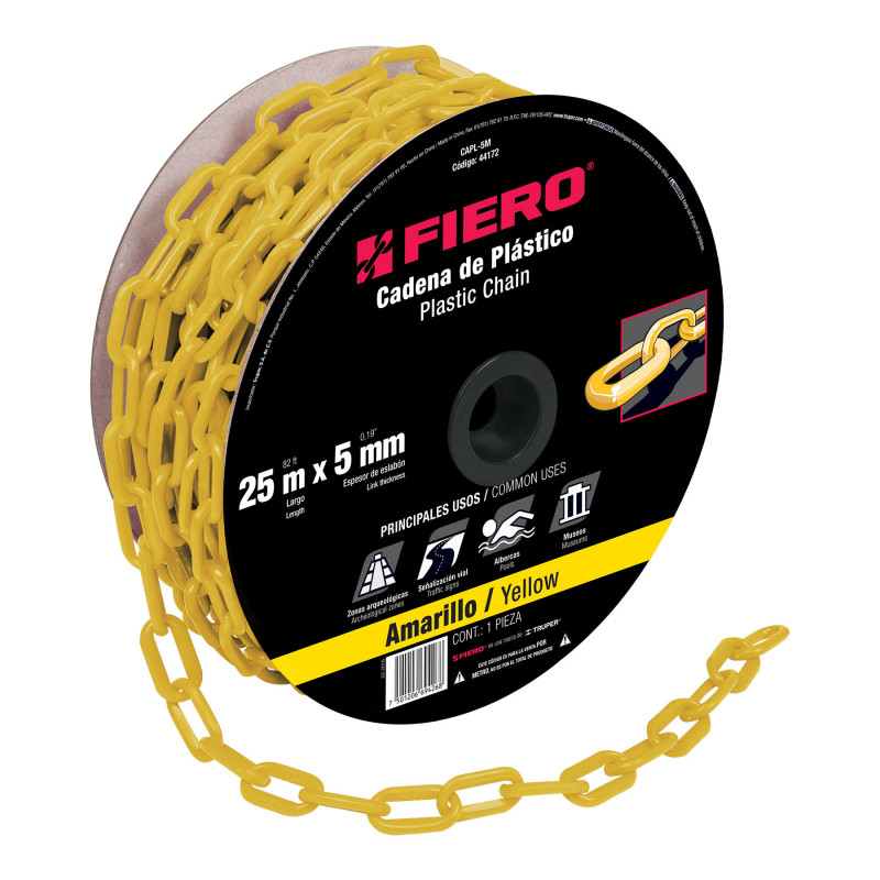 CAPL-5M Cadena de plástico de 5mm, amarilla TRUPER | DIHERESA CAPL-5M Cadena de plástico de 5mm, amarilla TRUPER | DIHERESA