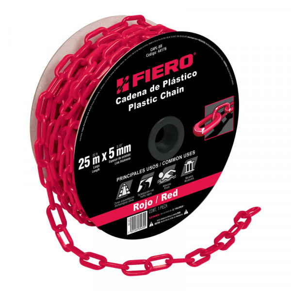 CAPL-5R Cadena de plástico de 5mm, roja TRUPER | DIHERESA