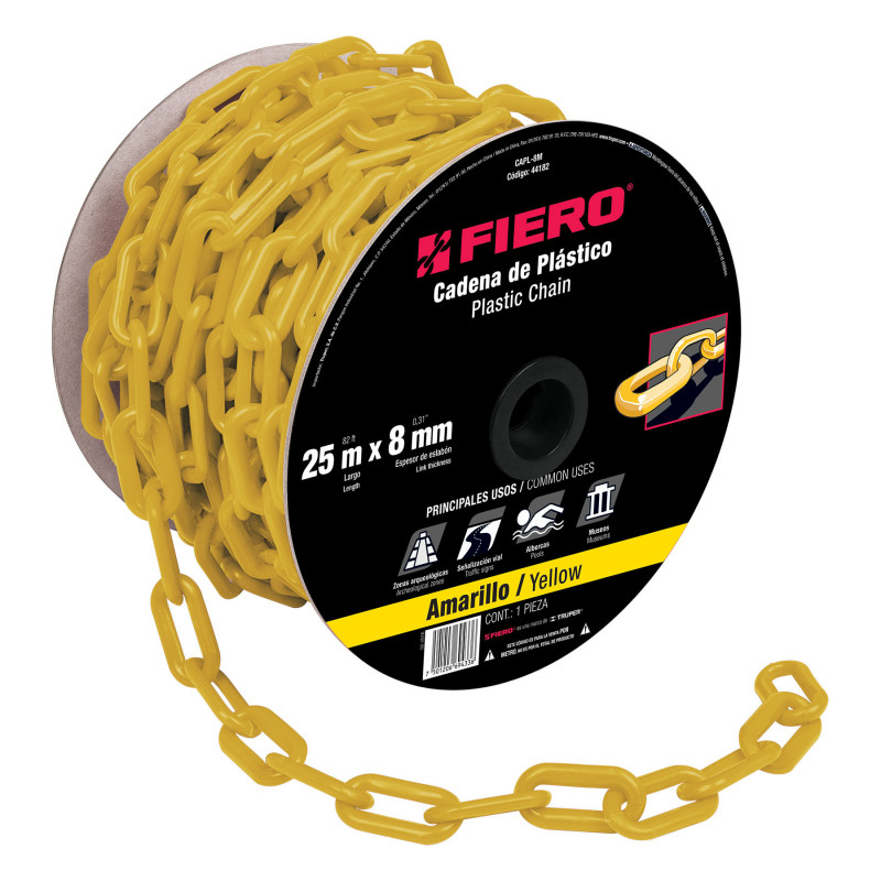 CAPL-8M Cadena de plástico de 8mm, amarilla TRUPER | DIHERESA CAPL-8M Cadena de plástico de 8mm, amarilla TRUPER | DIHERESA