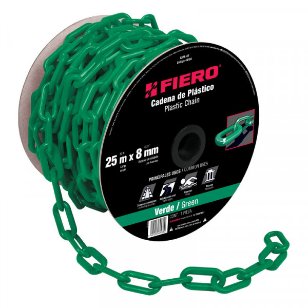 CAPL-8V Cadena de plástico de 8mm, verde TRUPER | DIHERESA