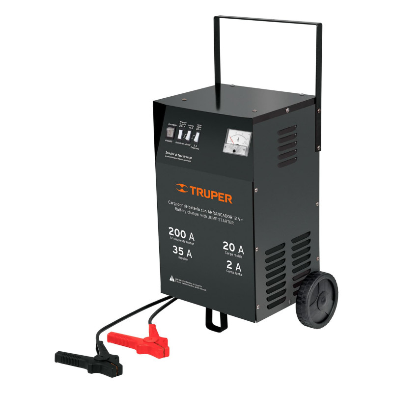 CARBA-200 Cargador de baterías con ruedas 12 V, 200 A TRUPER | DIHERESA CARBA-200 Cargador de baterías con ruedas 12 V, 200 A TRUPER | DIHERESA