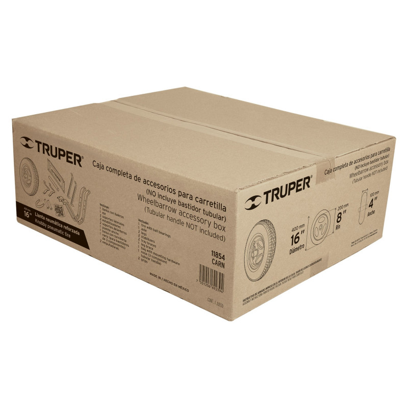CARN Caja con accesorios y llanta reforzada, 16' para carretilla TRUPER | DIHERESA CARN Caja con accesorios y llanta reforzada, 16' para carretilla TRUPER | DIHERESA