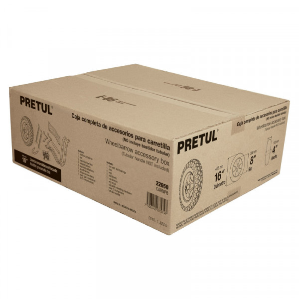 CARNPB Caja c/accesorios y llanta neumática 16' p/carretilla,Pretul TRUPER | DIHERESA