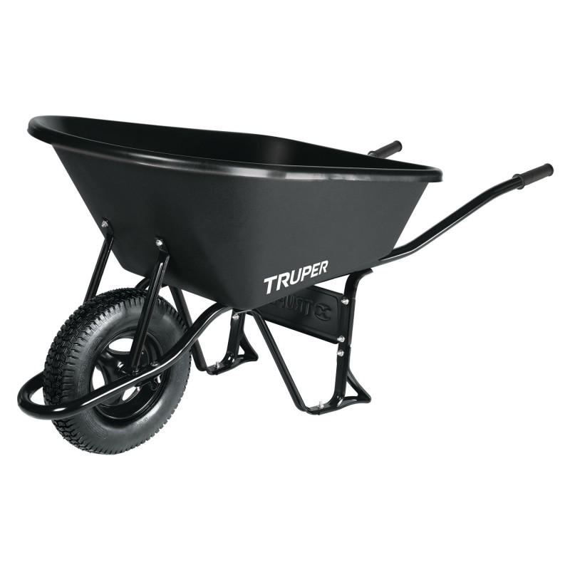 CAT-60PL Carretilla 6 ft3,bandeja plástica,llanta neumática reforzada TRUPER | DIHERESA CAT-60PL Carretilla 6 ft3,bandeja plástica,llanta neumática reforzada TRUPER | DIHERESA