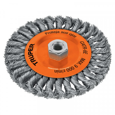 CATR-6E Carda trenzado, 6 X 3/4' para esmeriladora TRUPER | DIHERESA
