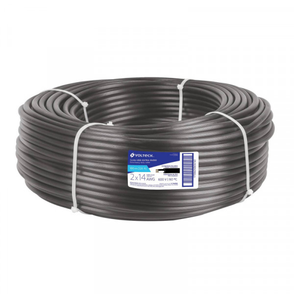 CAUR-214 Cable uso rudo, 2 conductores, calibre 14, rollo de 100 m. TRUPER | DIHERESA