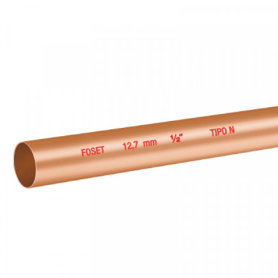 CC-001N Tubo cobre tipo  pulgadas N pulgadas , 1/2 pulgadas , 3 metros TRUPER