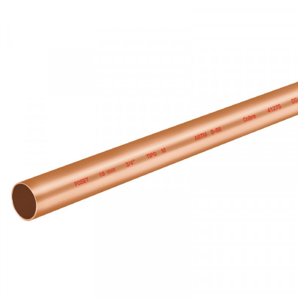 CC-002M Tubo cobre tipo 'M', 3/4', 3 metros TRUPER | DIHERESA