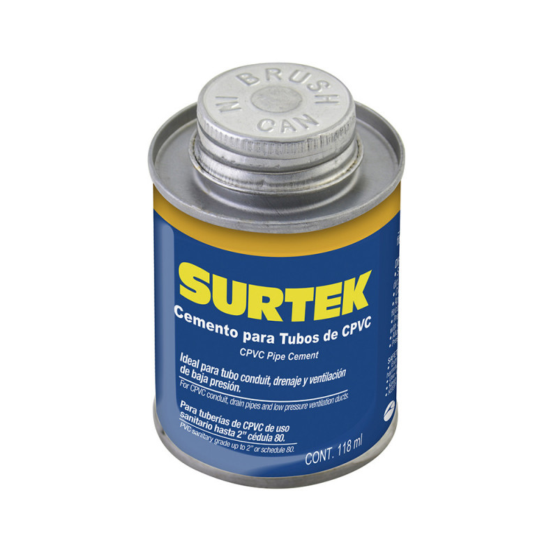 121134 SURTEK Cemento para tubo CPVC 118ml Surtek | DIHERESA 121134 SURTEK Cemento para tubo CPVC 118ml Surtek | DIHERESA