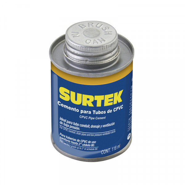 121134 SURTEK Cemento para tubo CPVC 118ml Surtek | DIHERESA