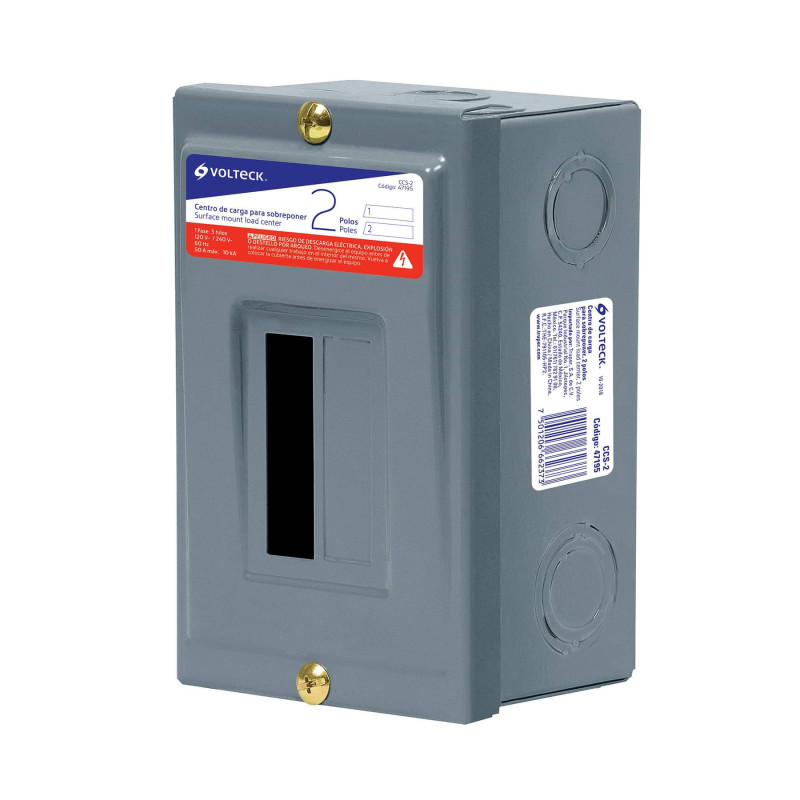 CCS-2 Centro de carga de sobreponer, 2 polos, Volteck TRUPER | DIHERESA CCS-2 Centro de carga de sobreponer, 2 polos, Volteck TRUPER | DIHERESA