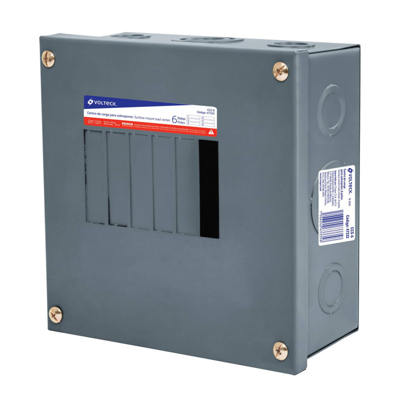 CCS-6 Centro de carga de sobreponer, 6 polos, Volteck TRUPER | DIHERESA CCS-6 Centro de carga de sobreponer, 6 polos, Volteck TRUPER | DIHERESA
