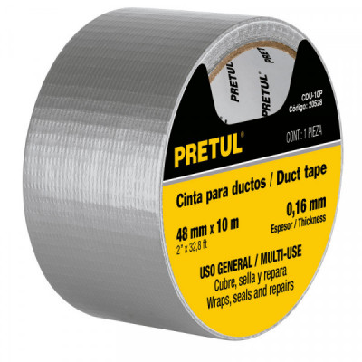 CDU-10P Cinta para ducto, 10 m, Pretul TRUPER | DIHERESA