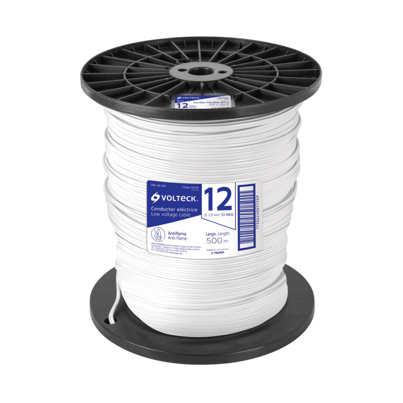 CDU-12E-500 Cordón dúplex para extensiones, 12 AWG, bobina 500 m TRUPER | DIHERESA CDU-12E-500 Cordón dúplex para extensiones, 12 AWG, bobina 500 m TRUPER | DIHERESA