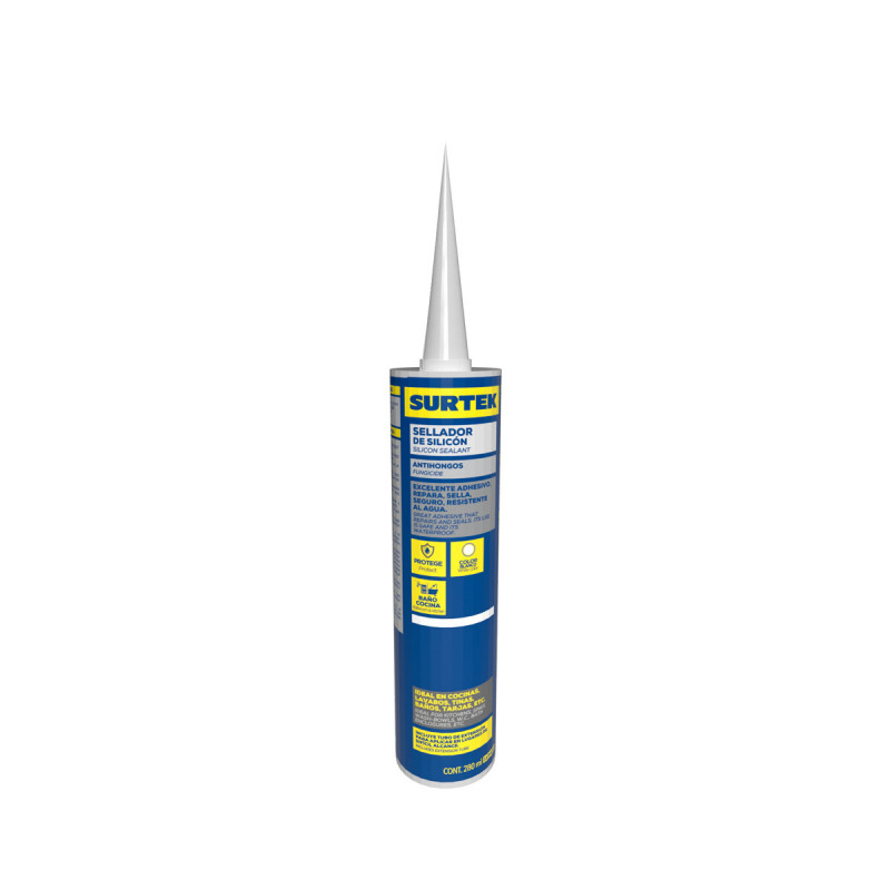 113452 SURTEK Silicón para baños y cocinas blanco 280ml Surtek | DIHERESA