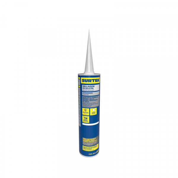 113452 SURTEK Silicón para baños y cocinas blanco 280ml Surtek | DIHERESA