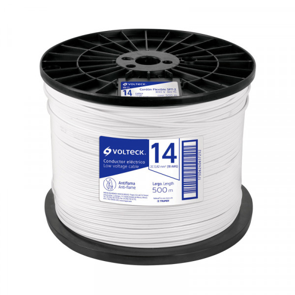CDU-14-500 Cordón dúplex flexible SPT, 14 AWG, bobina 500 m TRUPER | DIHERESA