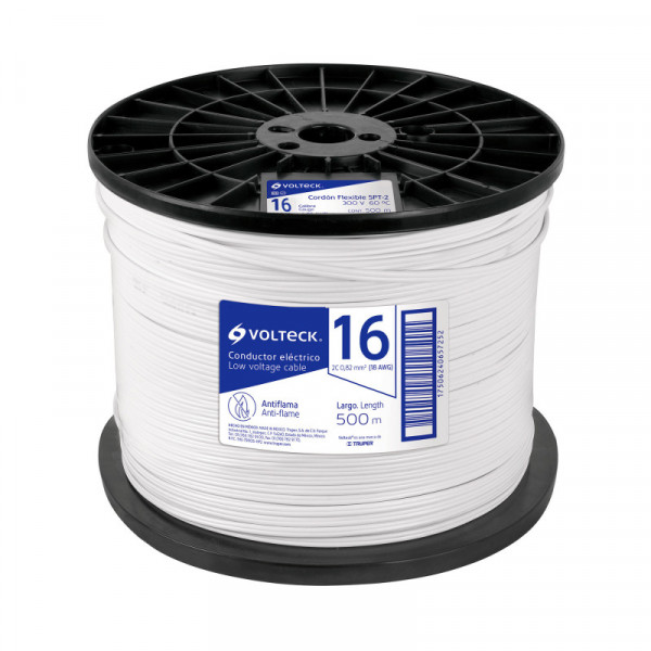 CDU-16-500 Cordón dúplex flexible SPT, 16 AWG, bobina 500 m TRUPER | DIHERESA