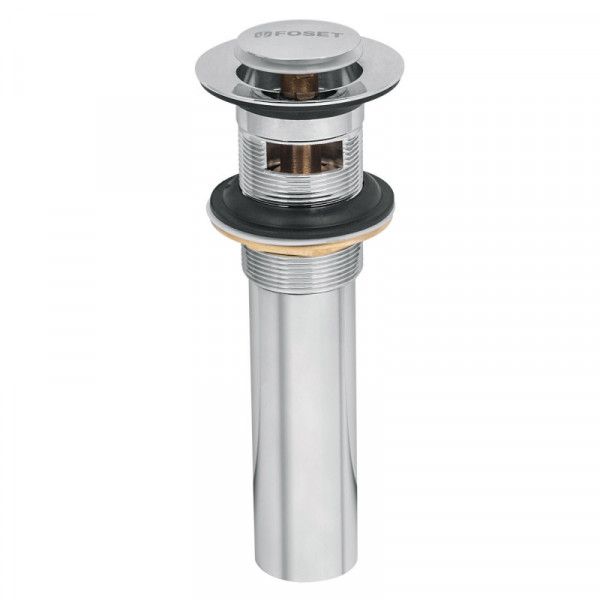 CE-206 Contra p/lavabo con rebosadero, sistema push, cromo, 1-1/4' TRUPER | DIHERESA
