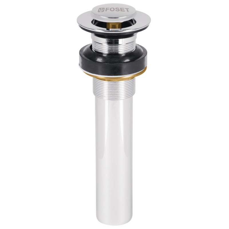CE-206S Contra p/lavabo sin rebosadero, sistema push, cromo, 1-1/4' TRUPER | DIHERESA