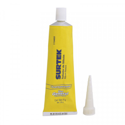 113455 SURTEK Silicón de uso general en tubo transparente 70gr Surtek | DIHERESA