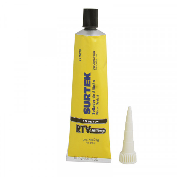 113458 SURTEK Silicón para alta temperatura en tubo negro 70gr Surtek | DIHERESA