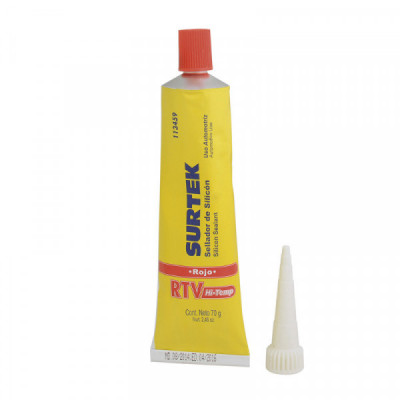 113459 SURTEK Silicón para alta temperatura en tubo rojo 70gr Surtek | DIHERESA