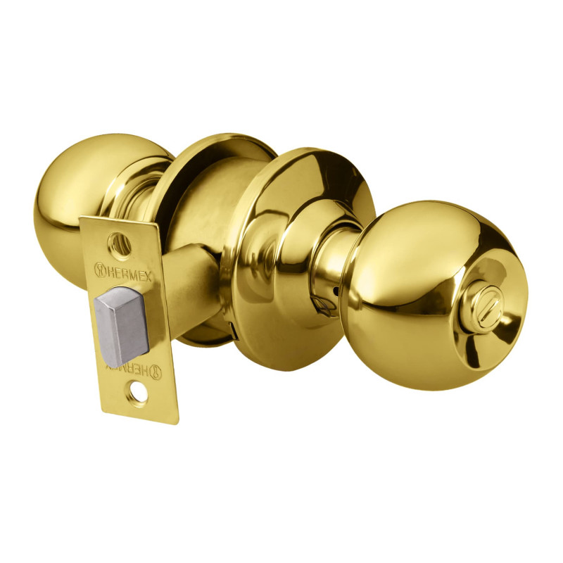 CEPO-11B Cerradura pomo, latón brillante, esfera, baño TRUPER | DIHERESA CEPO-11B Cerradura pomo, latón brillante, esfera, baño TRUPER | DIHERESA