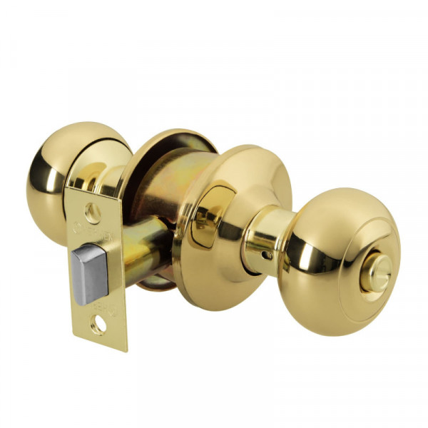 CEPO-12B Cerradura pomo, latón brillante, oval, baño TRUPER | DIHERESA