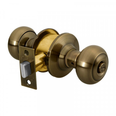 CEPO-22B Cerradura pomo, latón antiguo, oval, baño TRUPER | DIHERESA