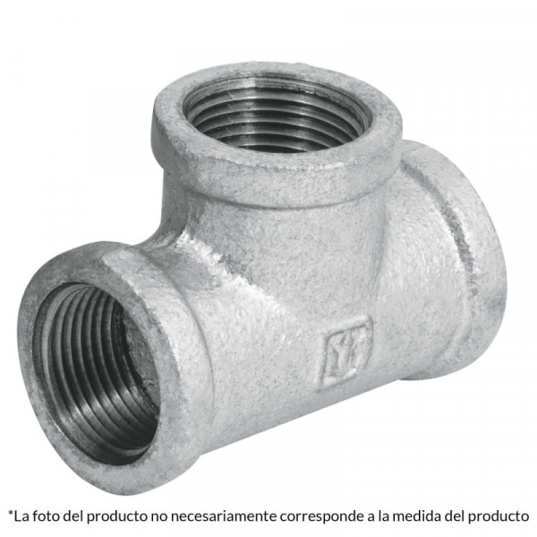CG-704 Tee sencilla, acero galvanizado, 1-1/4' TRUPER | DIHERESA
